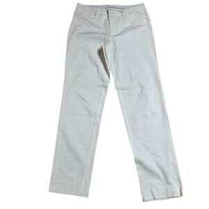 Stylus White Straight Leg Dress Pants Womens Size 6 Stretch Cotton Trousers